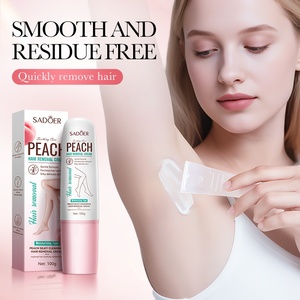 Crème dépilatoire permanente à action rapide, sans <span class=keywords><strong>douleur</strong></span>, parfumée à la pêche, douce pour la peau, vente en gros, marque privée OEM SADOER - Product Image 6