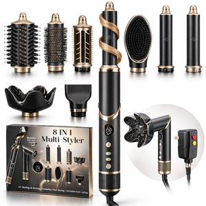 Premium Kwaliteit 8-in-1 Multi Styler Hoge Snelheid Haardroger Stijltang 110000RPM Ion Auto Krultang Opvouwbare Hetelucht Styler Borstel - Product Image 1