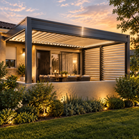 Pergola bioclimatique en aluminium sur mesure pour terrasse, système de toiture, mobilier d'extérieur, chaise