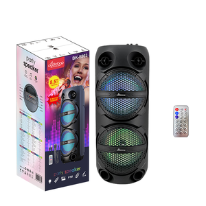 ลำโพงคาราโอเกะไร้สาย JBR-8809 แบบคู่ 8 นิ้ว พร้อมช่อง AUX รองรับ 5.3 ระบบไร้สาย ไฟ RGB LED กำลังขับ 20 วัตต์ เหมาะสำหรับงานปาร์ตี้กลางแจ้ง ใช้สำหรับดีเจ แบตเตอรี่แบบชาร์จได้ - Product Image 1