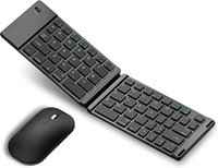 Set Keyboard dan Mouse lipat nirkabel, Keyboard eksternal ponsel Tablet portabel ringan