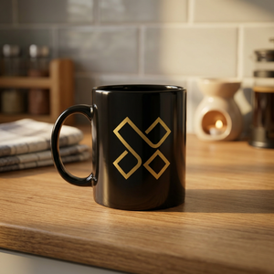 Black ceramic coffee mug Printed ceramic <b>tea</b> cup Custom ceramic mug Black print coffee cup Ceramic mug for <b>tea</b> - Product Image 2