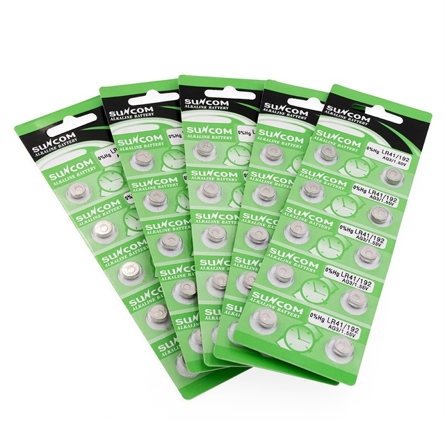 High Quality Battery Lr41 SUNCOM High Quality Button Cell Battery AG3 LR41 192 Batteries for Digital Thermometer Calculator
