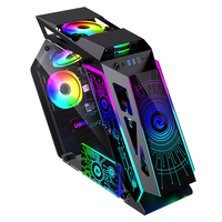 Lovingcool Nouveau Boîtier PC Gaming MATX de Conception Spéciale, Châssis d'Ordinateur Serveur avec Panneau en Acier et Verre Trempé