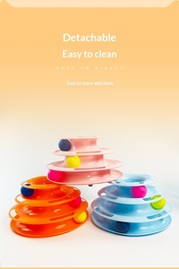 Juguete Interactivo y de Movimiento para Gatos, Plataforma Giratoria de Tres Niveles, Diversión y Autoentretenimiento para Gatos, <span class=keywords><strong>Parque</strong></span> de Atracciones para Gatos - Product Image 5