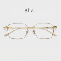 Monture de lunettes GM de style Aba Wang Xingyue, punk baroque, géométrique, à monture complète, fil doré, titane pur, ultra-légère 8g