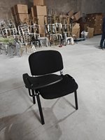 Chaise de formation empilable en tissu avec tablette d'écriture