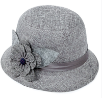 Chapeau de soleil en peluche quatre saisons pour femme, style haut-de-forme à grande fleur, 100 % polyester, matériau durable pour les fêtes des personnes d'âge moyen et âgées