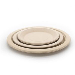 Assiettes jetables biodégradables en pulpe de bambou de haute qualité, résistantes à l'huile, de 6/7/9 pouces, pour emballage rapide et plats à emporter - Product Image 2
