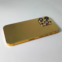 Pour iPhone 16 Pro et Pro Max, cadre en or véritable électro-plaqué, best-seller, luxe, possibilité d'ajouter un logo personnalisé
