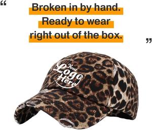 Style obsolète tissu respirant en coton de haute qualité imprimé léopard doux bandeau réglable pour la peau casquette de Baseball unisexe - Product Image 3