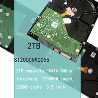 ST2000NM0055 2TB 3.5" HDD Internal 7200RPM 256MB SATA 6Gb/s Bekas/Refurbished Server Pusat Data Penyimpanan Enterprise NAS PC