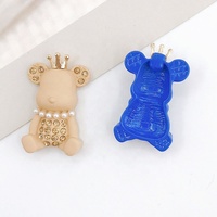 Nouvelles décorations en alliage Yilian en forme d'ours, accessoires de bijoux DIY, embellissements en strass et perles pour coques de téléphone, accessoires pour tongs