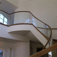 Escalier Courbé de Luxe avec Éclairage LED, Rampe en Métal Aluminium, Installation DIY, Utilisation Intérieure pour Hôtels, Design Moderne, Sûr et Durable