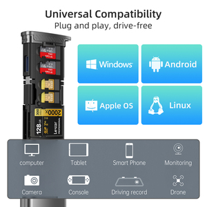 고속 USB 3.1 Type-C SD/TF 카드 어댑터 설치가 간편한 다기능 외부 휴대용 보관 케이스 - Product Image 3