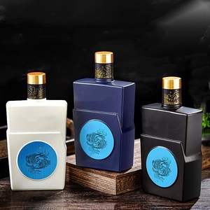 <span class=keywords><strong>Botella</strong></span> cuadrada de cerámica de imitación para vino, <span class=keywords><strong>botella</strong></span> de licor de 500ml, para vodka, <span class=keywords><strong>tequila</strong></span>, brandy, whisky, <span class=keywords><strong>blanco</strong></span>, negro y <span class=keywords><strong>azul</strong></span> - Product Image 4