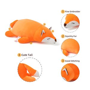 Greenmart, almohada suave para dormir de gran tamaño, juguete creativo de peluche de zorro de fiesta, muñeca de diseño personalizado, regalo para niñas, juguetes de animales de peluche bajos - Product Image 4