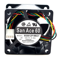 SANYO 9G0612P1M031 12VDC 0.35A 60*60*38MM 6038 6CM SANYO Kipas Pendingin Aksial Bantalan Bola Asli