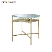 Table basse en cuivre doré de qualité supérieure, série Sioraf, plateau en marbre Galaxy, meubles élégants et luxueux pour salon, décoration moderne