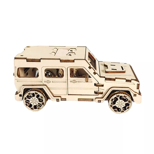 Modèle de voiture à tirer en arrière en bois découpé au laser 3D, prix d'usine, <span class=keywords><strong>jeu</strong></span> éducatif de puzzle en bois DIY pour les enfants de 5 à 7 ans, constructeur - Product Image 2