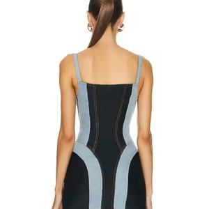 ชุดเดรสยีนส์คุณภาพสูงสำหรับผู้หญิง สายเดี่ยวเซ็กซี่ สไตล์วินเทจ ล้างสีแบบเอซิด ทรงเข้ารูป มินิเดรสสำหรับฤดูร้อน - Product Image 5