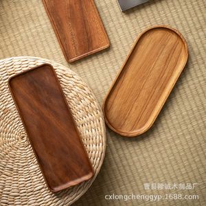 Wooden <b>Tray</b> Rectangular <b>Tea</b> And Snack Plate Solid Wood Minimalist Home Use For Hotel Coffee <b>Tea</b> Storage - Product Image 4
