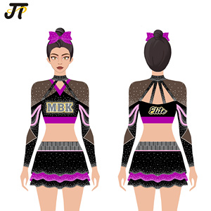 Tất cả Các Ngôi Sao tùy chỉnh thể thao Spandex cổ vũ đồng phục XXXS Kích thước in OEM thiết kế hàng đầu váy thạch cheerleader Bộ - Product Image 3