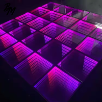 Piste de danse interactive LED sans fil magnétique portable RGB 3D, éclairage de scène infini pour mariage et fête