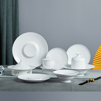 Ensemble d'assiettes en porcelaine de Chine plat de poisson bol à salade en céramique vaisselle en céramique ensemble de vaisselle en porcelaine livraison directe assiette de chargeur pour la nourriture