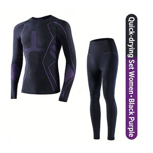 Ensemble de <span class=keywords><strong>sous</strong></span>-vêtements thermiques respirants d'hiver sans couture, à séchage rapide, compression de fitness, manches longues - Product Image 6