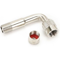 Nachee 90 Degree Silver Metal Valve Stem Extender Universal Cocok untuk Mobil Roda Ganda, RV, Sepeda Motor, Sepeda, Trailer, Kereta Dorong
