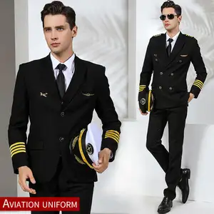 Airline Piloto Uniforme Avication uniforme terno Alta Qualidade Uniforme Piloto Para O Capitão