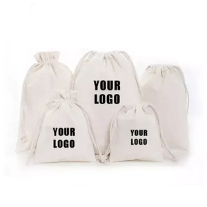 Sac en mousseline de coton 100 % biologique personnalisé, mini sac à cordon en toile, pochette cadeau en coton naturel pour bijoux, vente en gros promotionnelle - Product Image 3