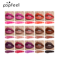 POPFEEL Mat 15 Couleurs Mini Palette de Rouge à Lèvres Rouge à Lèvres Multicolore Rouge à Lèvres Hydratant Brillant à Lèvres Imperméable Longue Durée