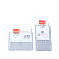 Porte-badge d'identification robuste en plastique, porte-carte de visite horizontal pour bureaux