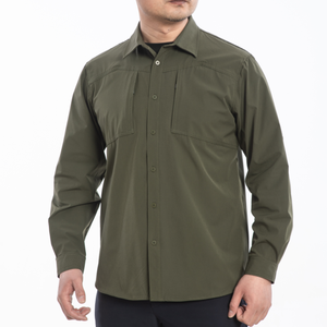 Camisa Casual de Manga Larga para Hombre, de Alta Calidad, Estilo Vintage, Satén, Spandex/Poliéster, Transpirable, de Secado Rápido, Antiarrugas, con Logotipo Personalizado - Product Image 5