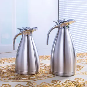 Amazon Hot Selling Hoge Kwaliteit Rvs Dubbele Wand Zilver Fles Warm Water Fles Water Jug