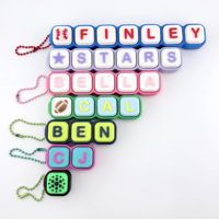 Porte-clés clavier 3D imprimé avec mécanisme de déclenchement au bout des doigts, pendentif personnalisable avec lettres et symboles, porte-clés en forme de capuchon de touche