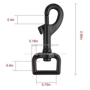 旋转吊环螺栓卡钩锌合金黑色重型狗皮带夹龙虾爪扣<span class=keywords><strong>3</strong></span>/<span class=keywords><strong>4</strong></span>英寸触发卡扣旋转钩 - Product Image 2