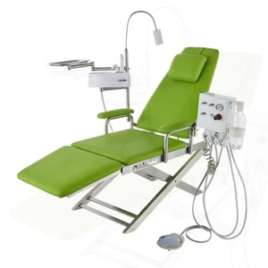 Sillón Dental Portátil con Unidad de Turbina Dental, Certificado ISO, Equipos Dentales de Metal, Plástico, Acrílico y Acero, Eléctrico y Manual - Product Image 4
