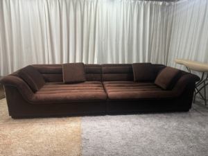Ensemble de canapés modulaires capitonnés de luxe, canapé moderne en tissu velours rembourré avec des formes courbes pour villa, appartement, meubles - Product Image 3