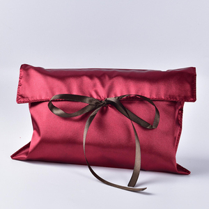 Özel Logo baskılı siyah saten zarf lüks ipek saten astar toz geçirmez zarf çanta hediye - Product Image 1