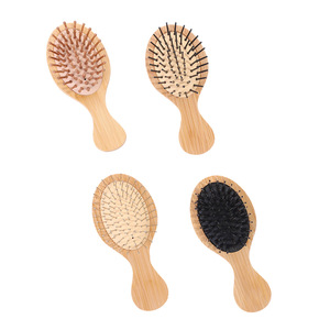 Tự Nhiên Túi <span class=keywords><strong>Mini</strong></span> Tre Lông Massage Đệm Detangling Bàn Chải Du Lịch Nhỏ Bàn Chải Tóc Tre Bé Tóc Bàn Chải Cho Trẻ Em - Product Image 3