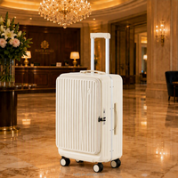 Ensemble de bagages à coque rigide en PC, fabrication directe usine OEM ODM, 20/24/28 pouces, valise à roulettes avec port de charge USB et serrure TSA