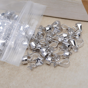 10 Accesorios DIY para Perlas Sueltas, Placa de Flores con Hebilla de Semilla de Melón de Plata S925, Colgante Simple de 4 mm, Soporte para Perlas Colgantes 4983 - Product Image 3