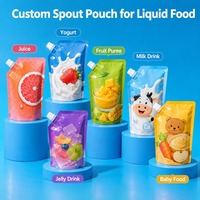 Sac d'emballage personnalisé avec emballage de buse Sac de liquide de liqueur de lait Sac d'emballage extérieur portable de qualité alimentaire Conception libre