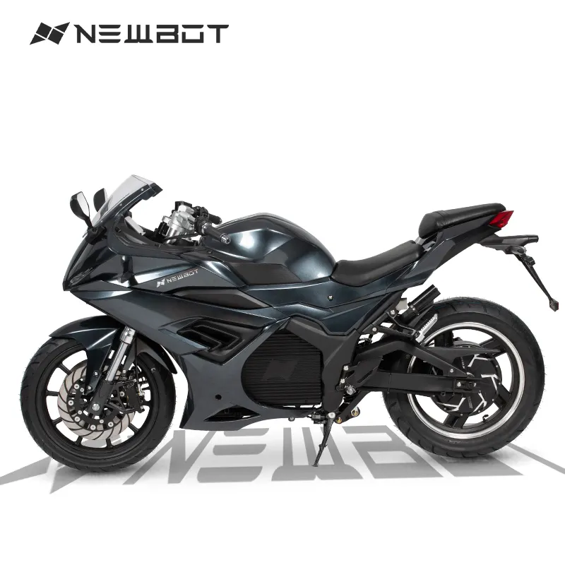 Newbot EEC COC Storm 5000W 72V 102Ah Gris Superbike Haute Vitesse Moto Électrique Moteur Rouleau Sportbike