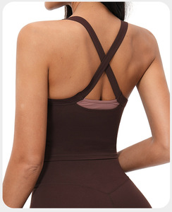 Nuevo sujetador deportivo ligero y transpirable para mujer, con sensación de segunda piel, para yoga, elástico en cuatro direcciones, con espalda cruzada y bloques de color. - Product Image 6