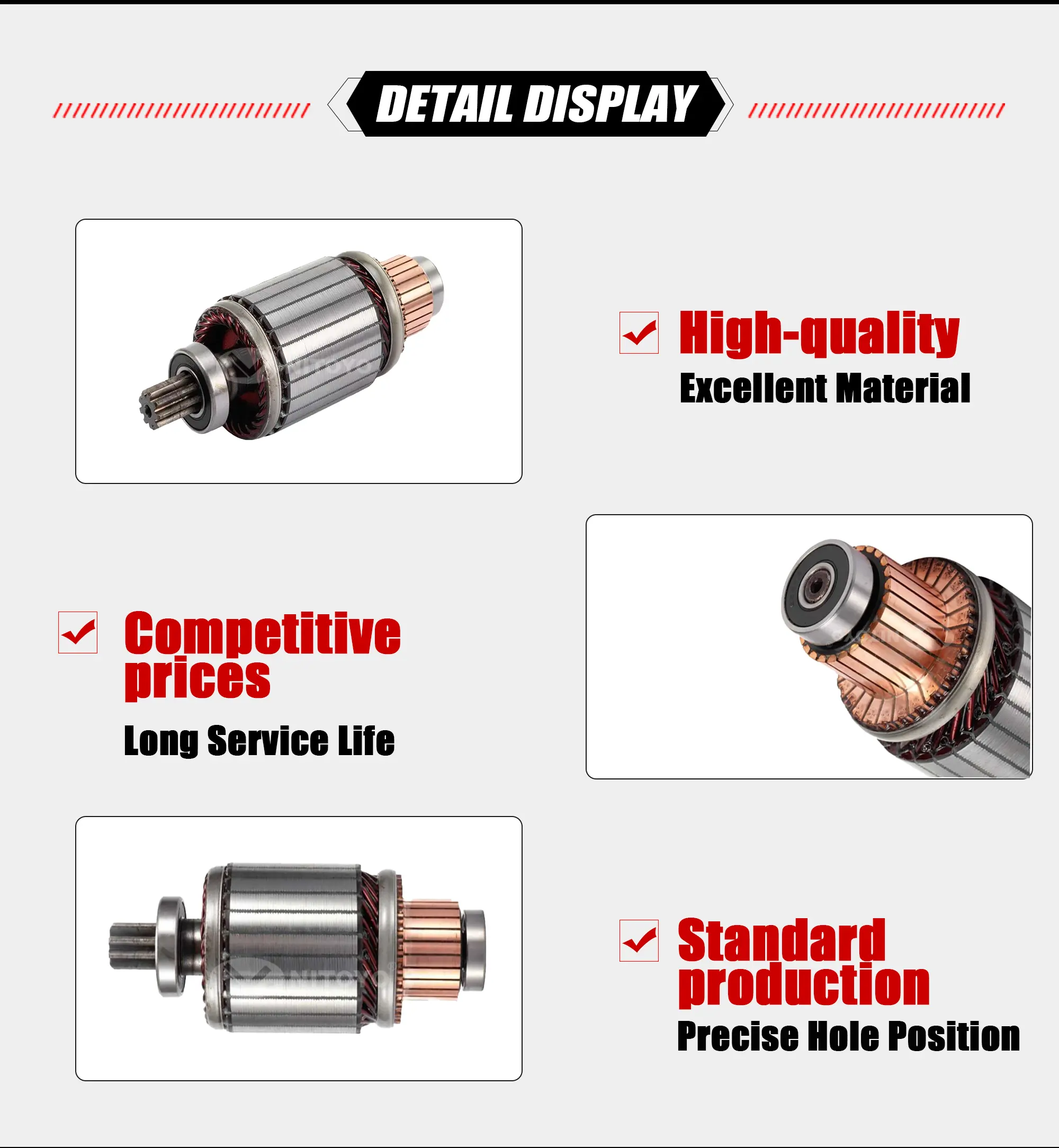 NITOYO Electrical System Armature Starter IM3134 Used For Hino J08C Engine