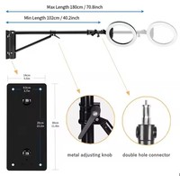 Nouvel Anneau Lumineux Professionnel avec Support Mural et Bras Articulé Triangle, Anneau Lumineux Réglable de 18-21 Pouces pour Studio Vidéo et Photographie